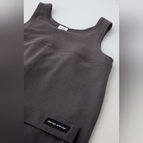 ZARA PLUSH BALLOON PINAFORE DRESS - Picture 2 of 3